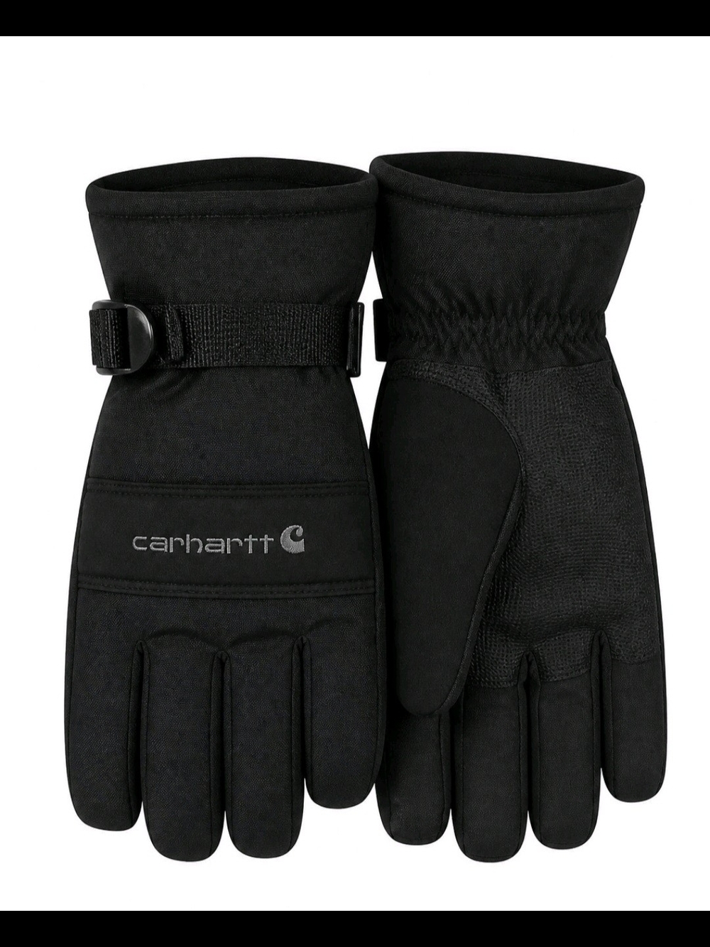 Carhartt Black Insulated Work Gloves with Adjustable Strap
